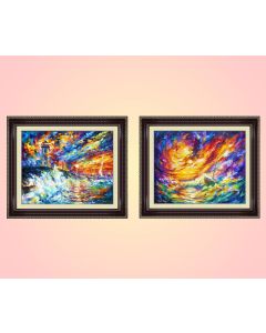 Storm never ends set of 2 framed paintings